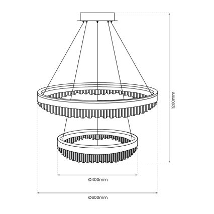 LED Luster na sajli LED/85W/230V pr. 60 cm zlatna