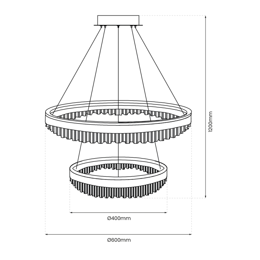 LED Luster na sajli LED/85W/230V pr. 60 cm zlatna