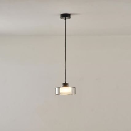 LED Luster na sajli LED/8W/230V 3000K crna/dimna