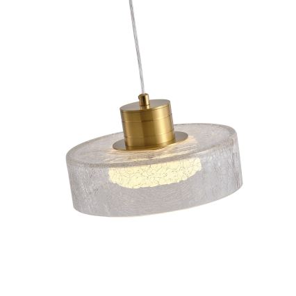 LED Luster na sajli LED/8W/230V 3000K zlatna/prozirna