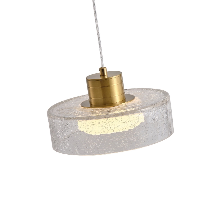 LED Luster na sajli LED/8W/230V 3000K zlatna/prozirna
