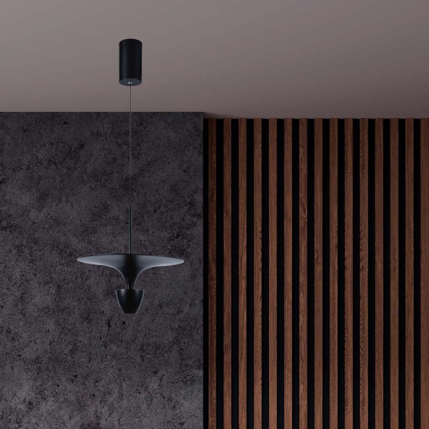 LED Luster na sajli LED/9W/230V 3000K crna