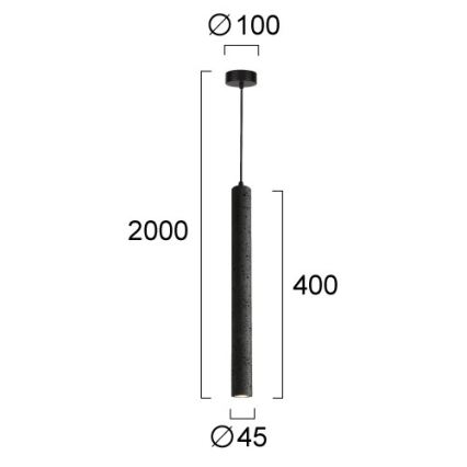 LED luster na sajli LEONARD LED/7W/230V crni