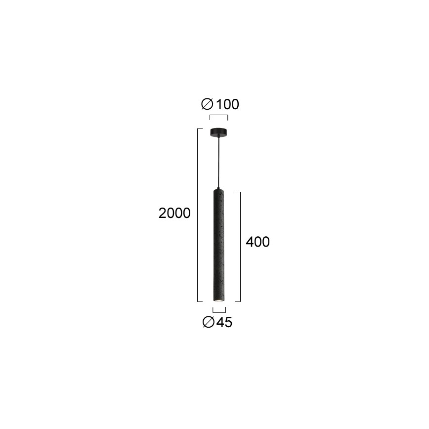 LED luster na sajli LEONARD LED/7W/230V crni