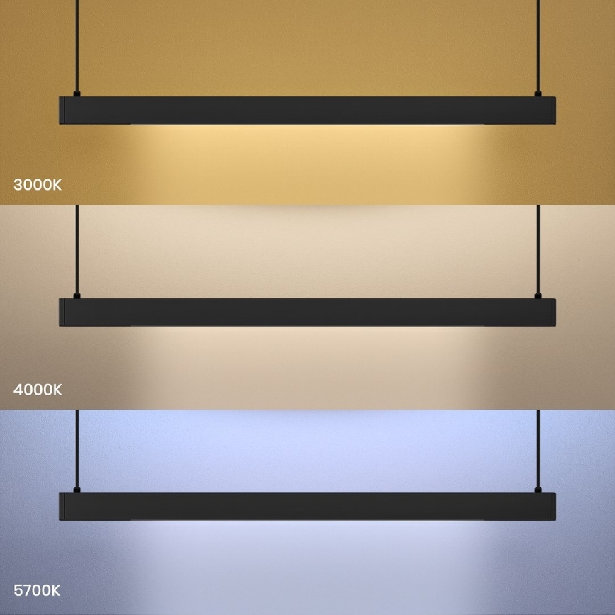 LED luster na sajli LINEA LED/36W/230V 3000/4000/5700K CRI 90 crna