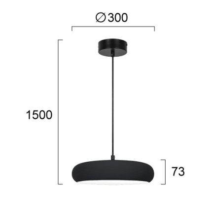 LED luster na sajli LOGAN LED/11W/230V crni