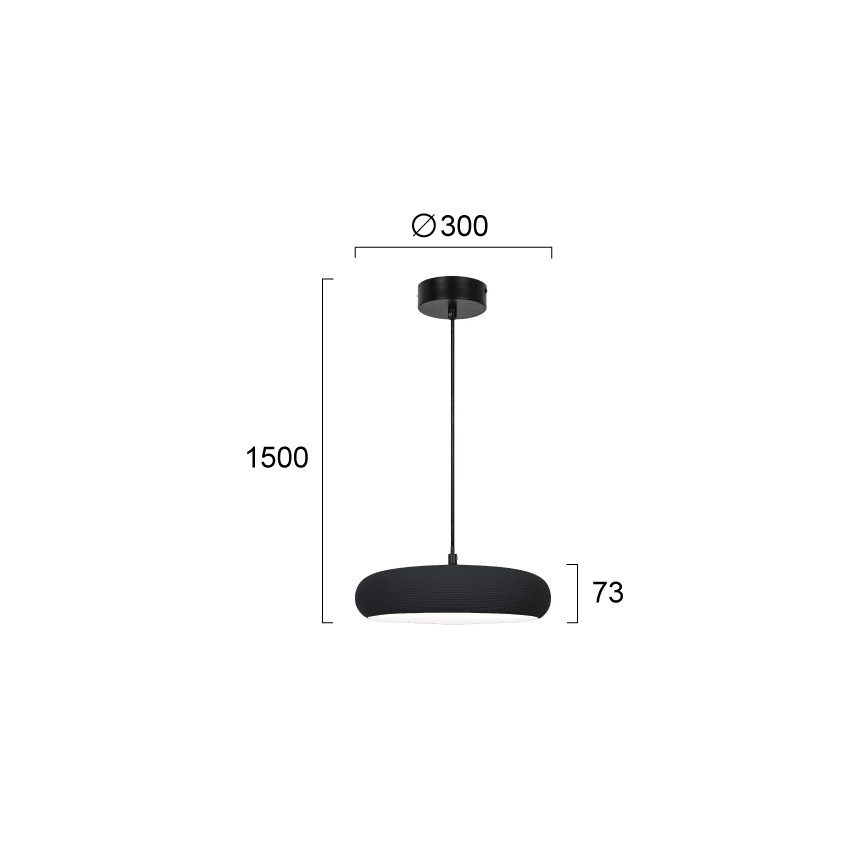 LED luster na sajli LOGAN LED/11W/230V crni