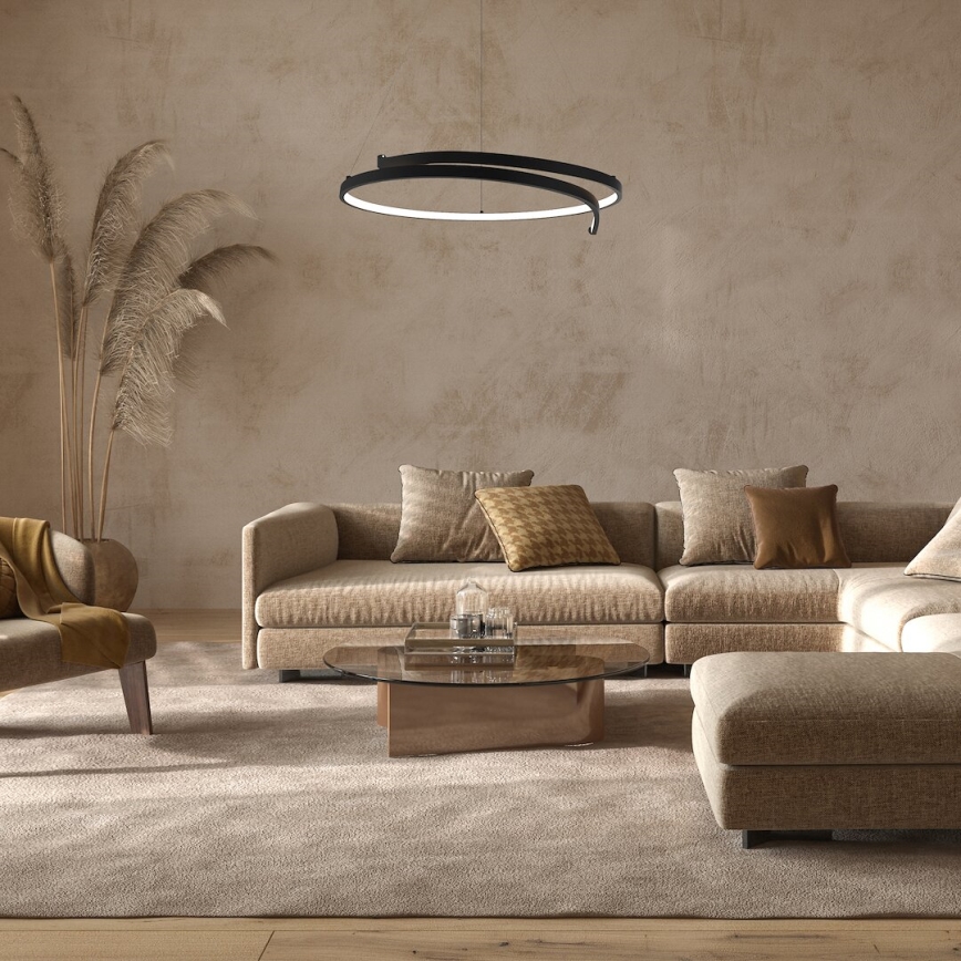 LED Luster na sajli LORENZO LED/35W/230V crna