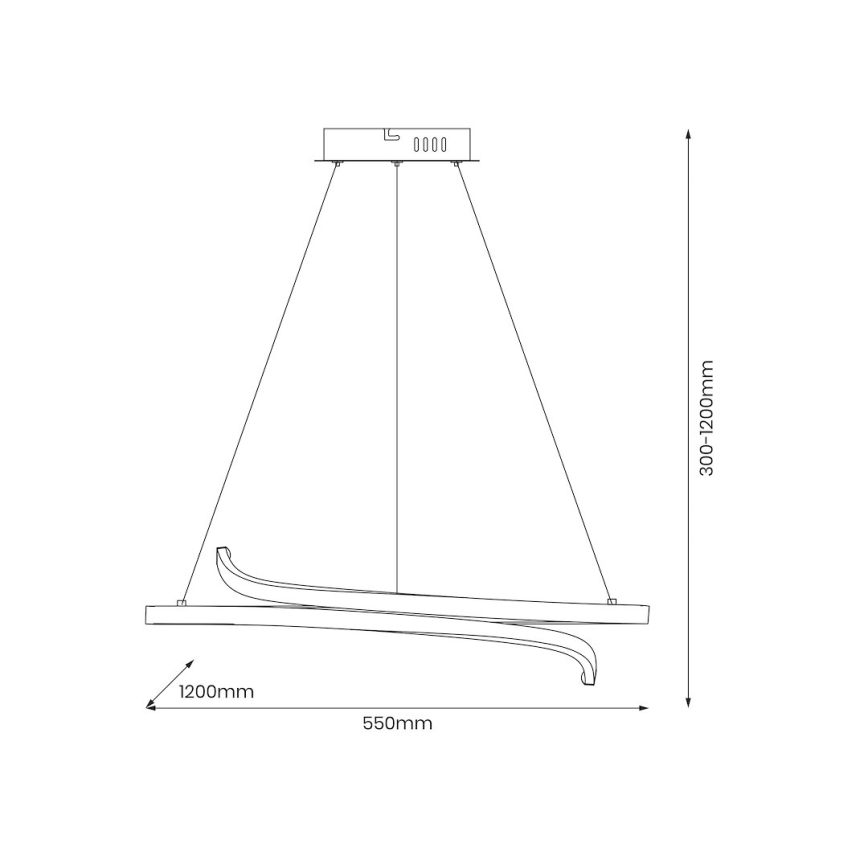 LED Luster na sajli LORENZO LED/35W/230V crna