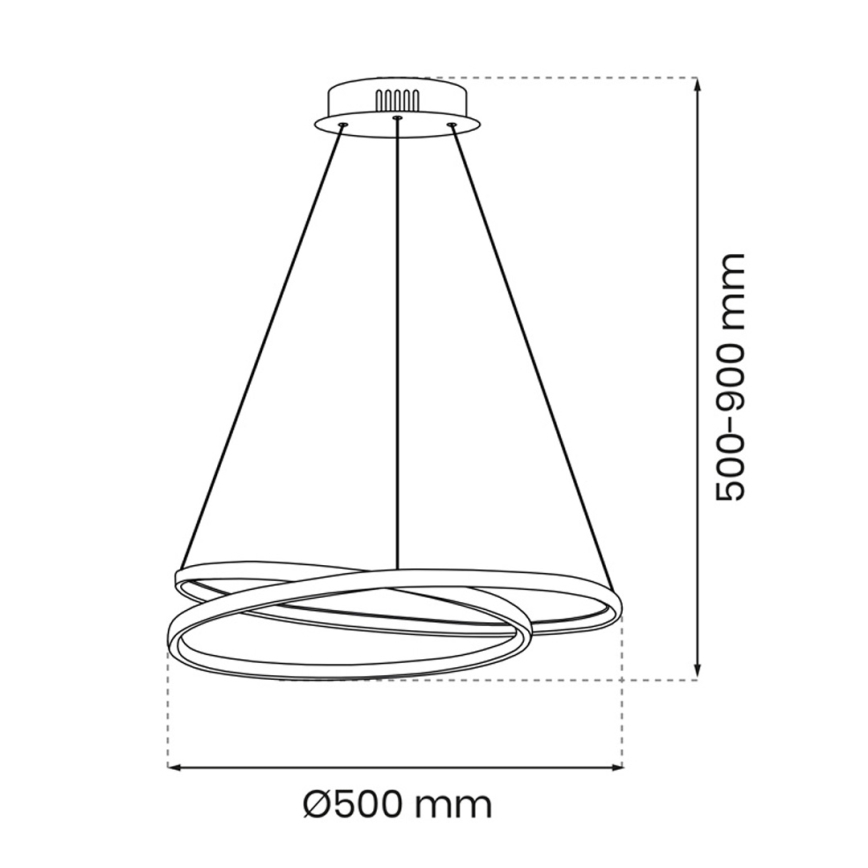 LED Luster na sajli LUCERO LED/48W/230V crna