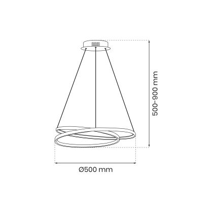 LED Luster na sajli LUCERO LED/48W/230V sjajni krom