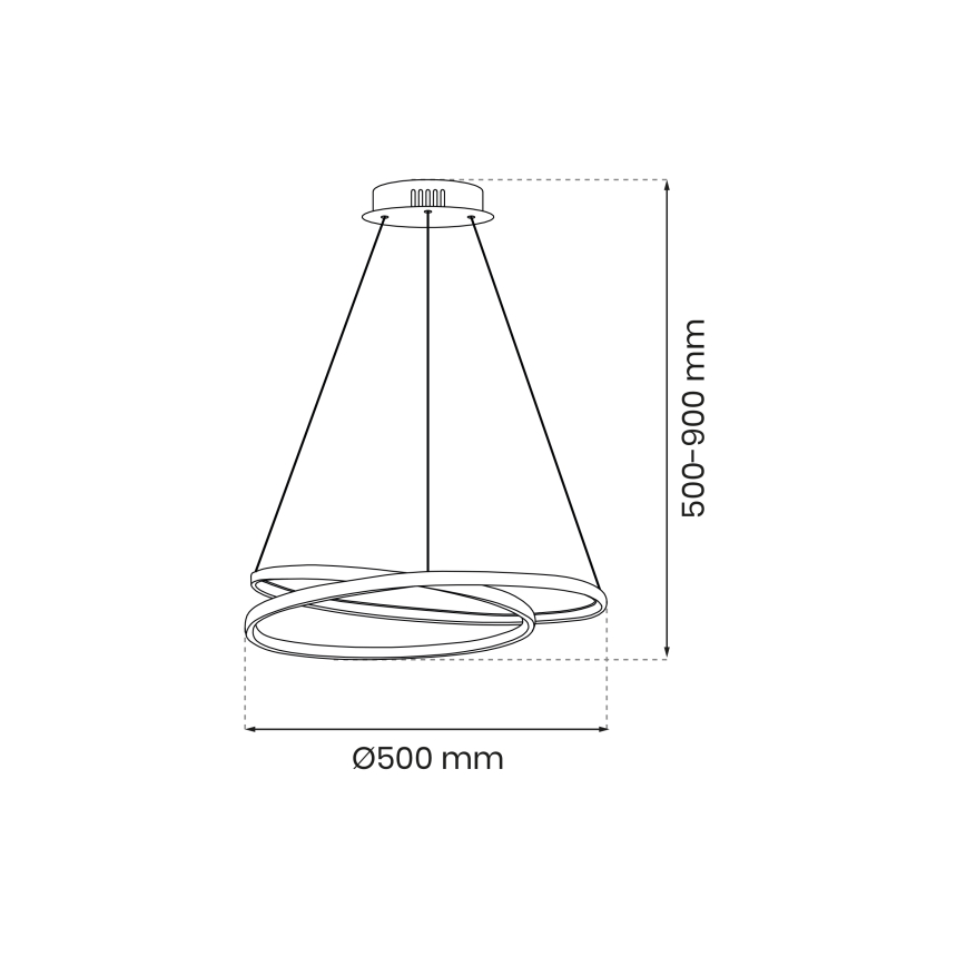 LED Luster na sajli LUCERO LED/48W/230V sjajni krom