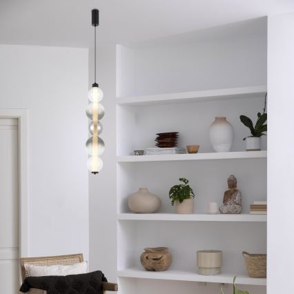 LED luster na sajli LUMMI LED/19W/230V crna/dimljena