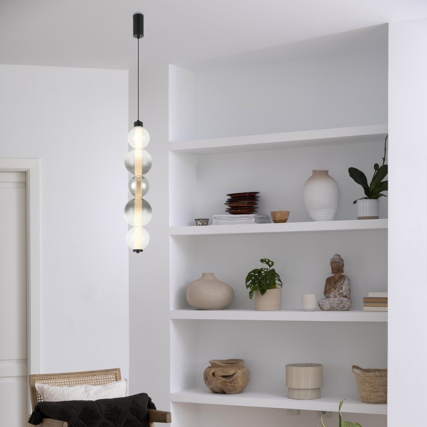 LED luster na sajli LUMMI LED/19W/230V crna/dimljena