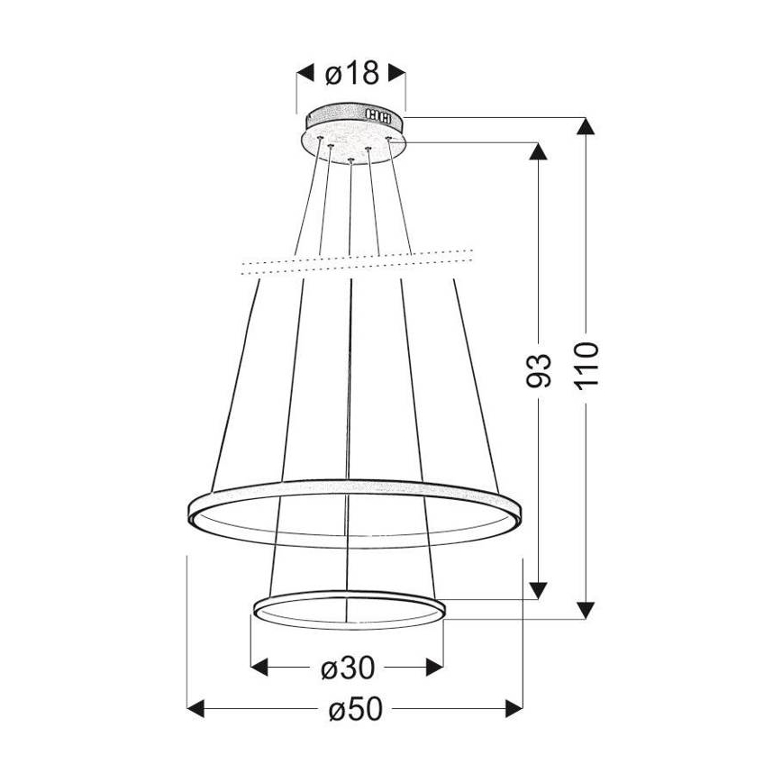 LED luster na sajli LUNE LED/40W/230V