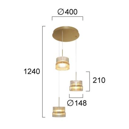 LED luster na sajli LUXE LED/34W/230V mesing