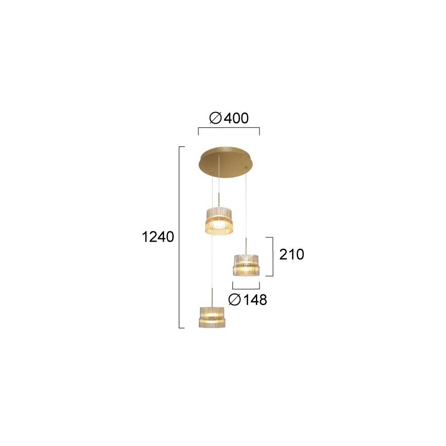LED luster na sajli LUXE LED/34W/230V mesing