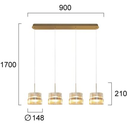 LED luster na sajli LUXE LED/46W/230V mesing