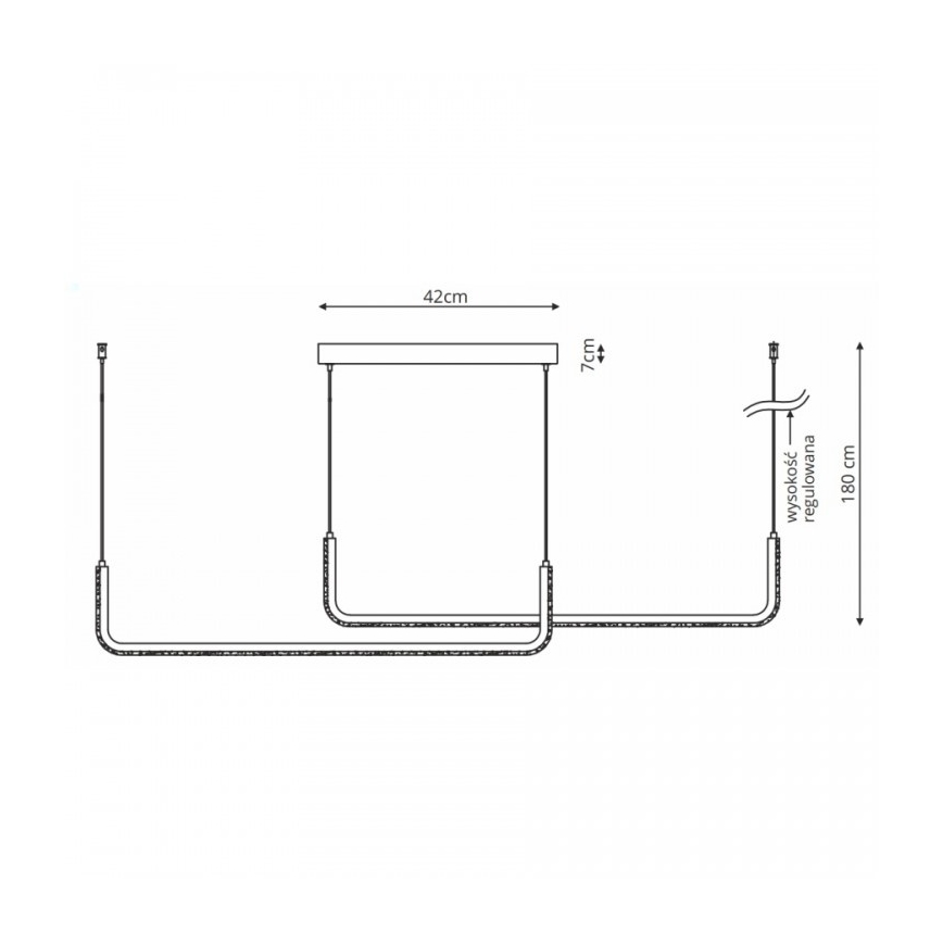 LED luster na sajli MALAWI 2xLED/20W/230V 3000/4000/6000K crna