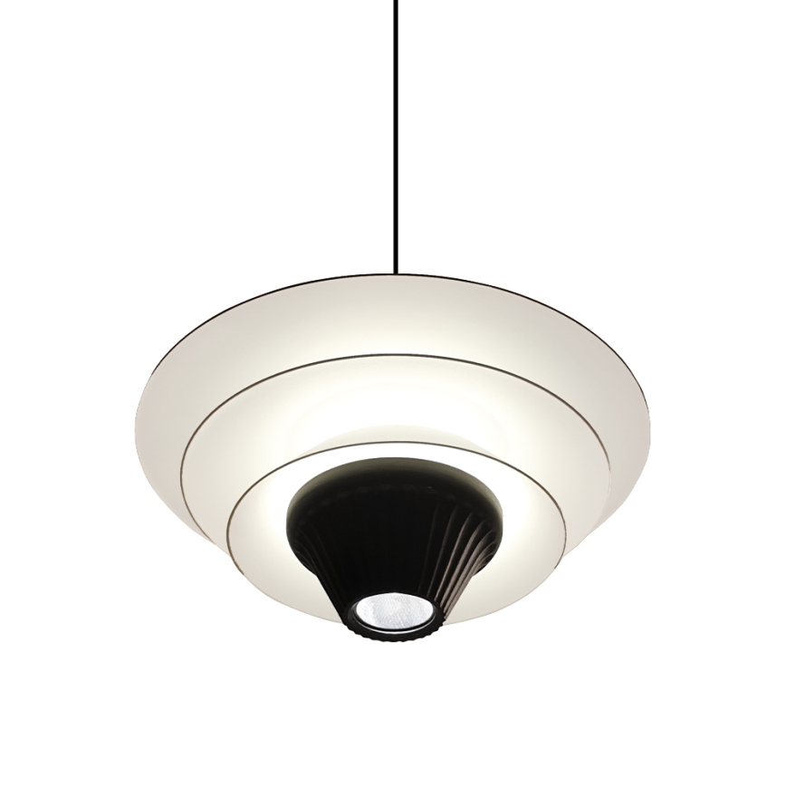 LED luster na sajli MANLEY LED/5W/230V crna/bijela
