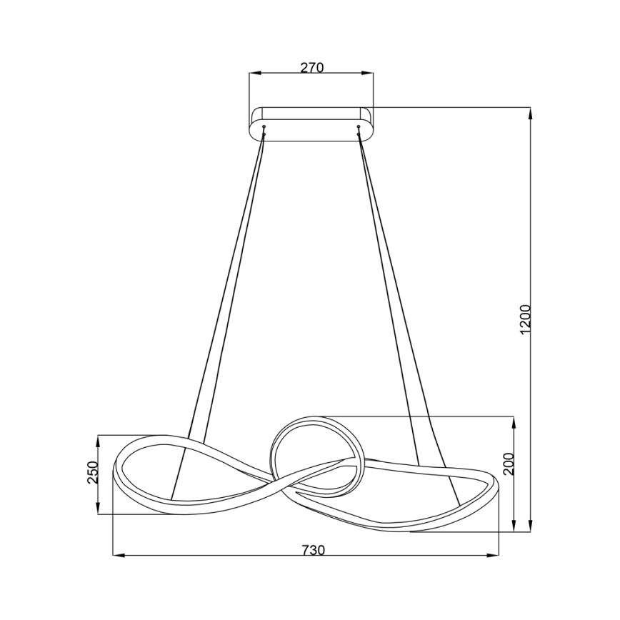 LED Luster na sajli MARCO LED/42W/230V crna