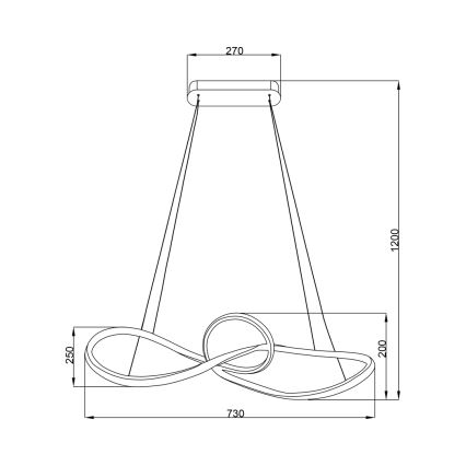 LED Luster na sajli MARCO LED/42W/230V sjajni krom