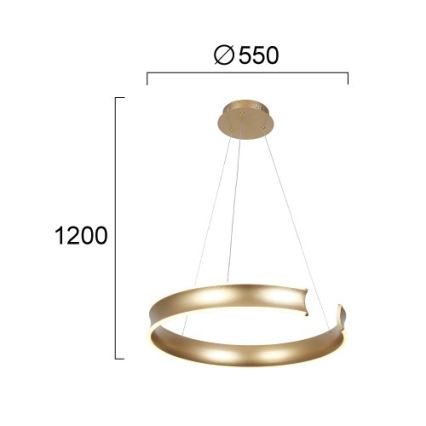 LED luster na sajli MARLEN LED/36W/230V zlatni