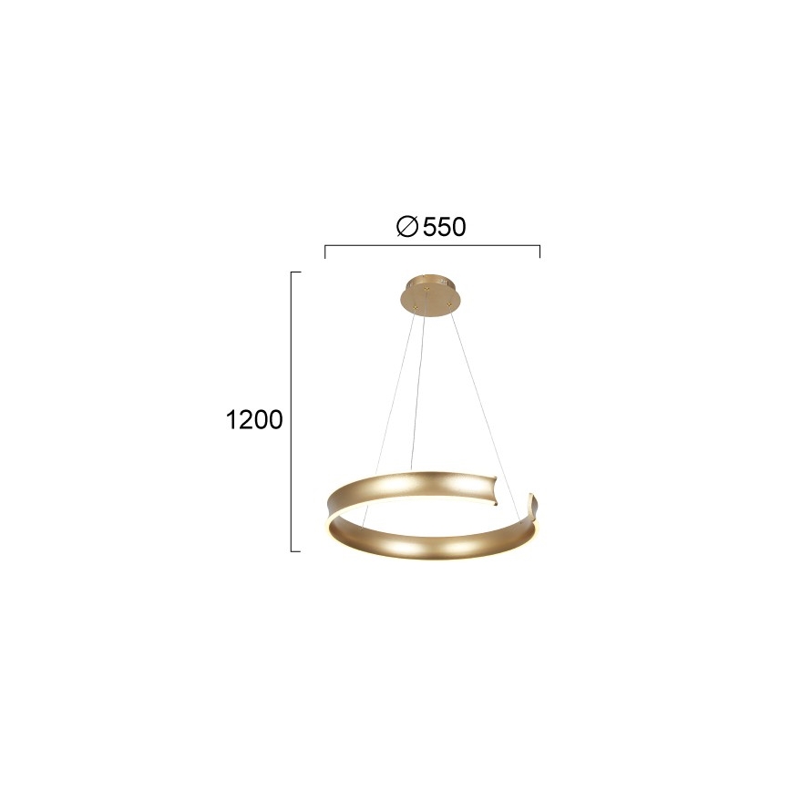 LED luster na sajli MARLEN LED/36W/230V zlatni