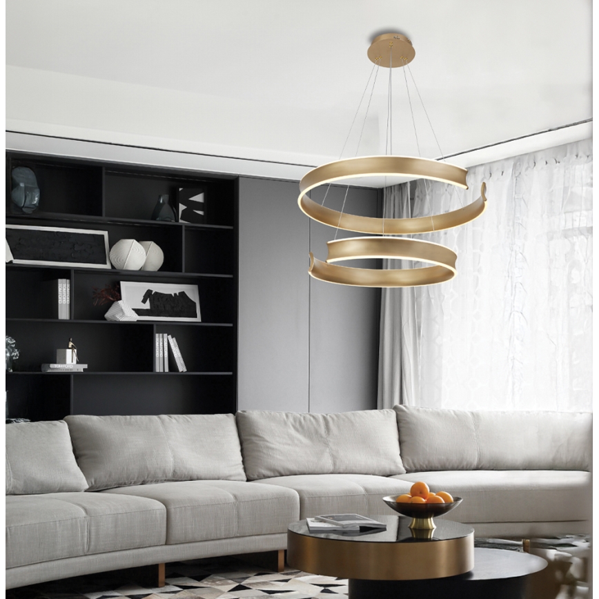 LED luster na sajli MARLEN LED/84W/230V zlatni