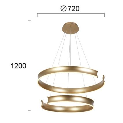 LED luster na sajli MARLEN LED/84W/230V zlatni