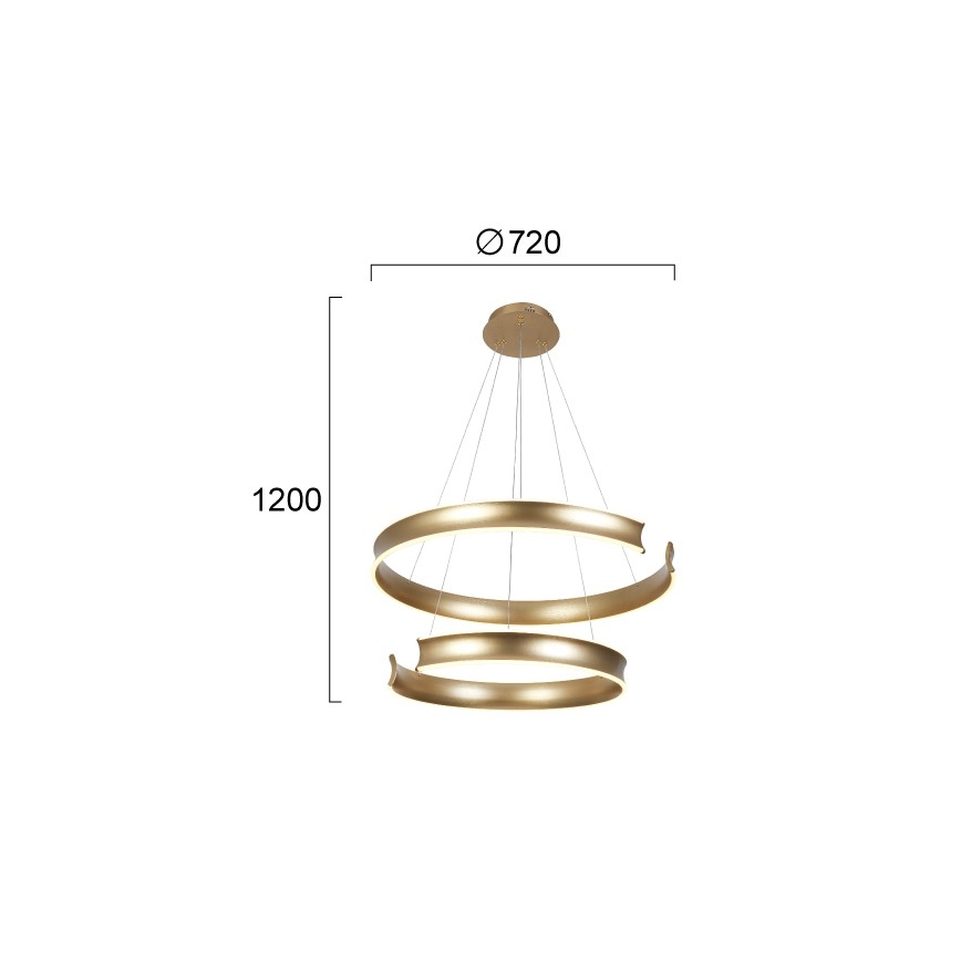 LED luster na sajli MARLEN LED/84W/230V zlatni
