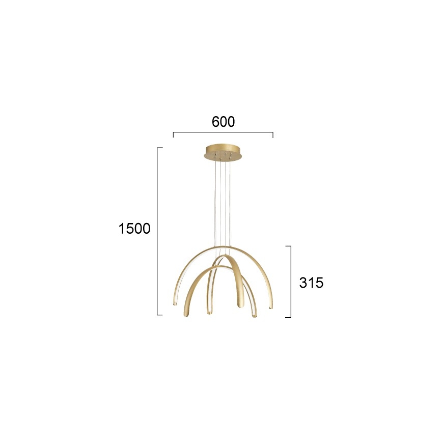 LED luster na sajli MEGAN LED/41W/230V zlatni