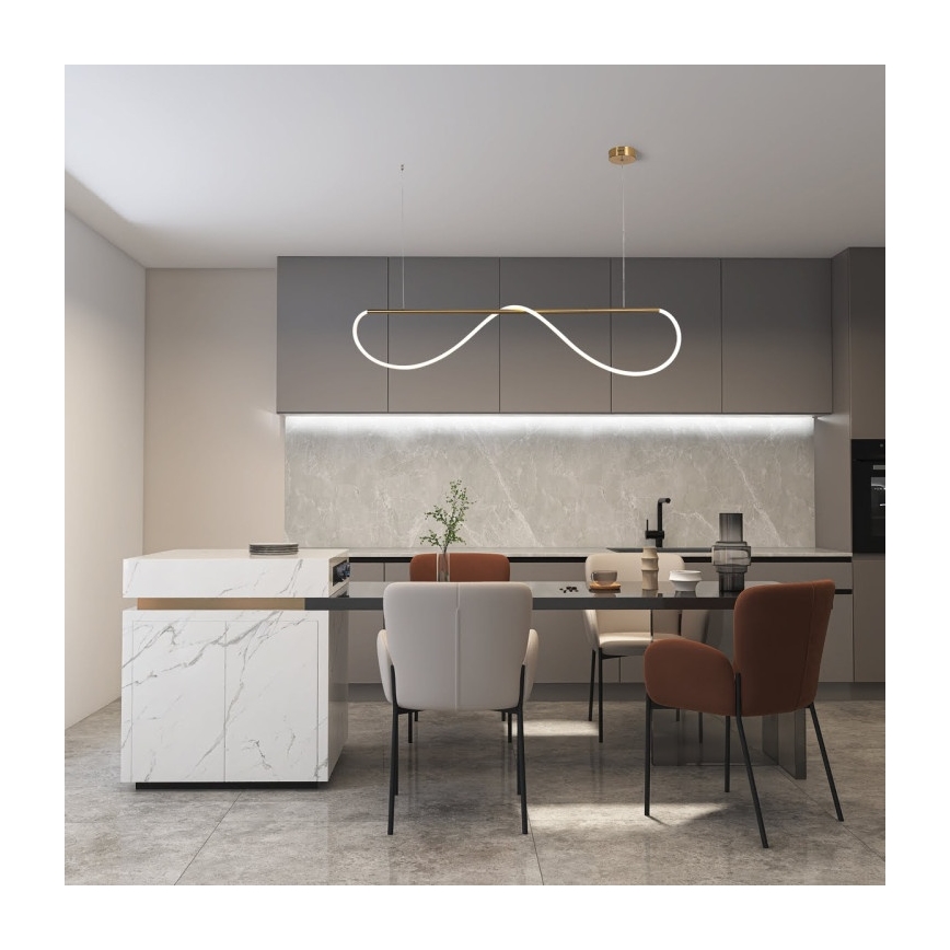 LED luster na sajli MELECA LED/36W/230V 3000/4000/6000K 160 cm zlatna