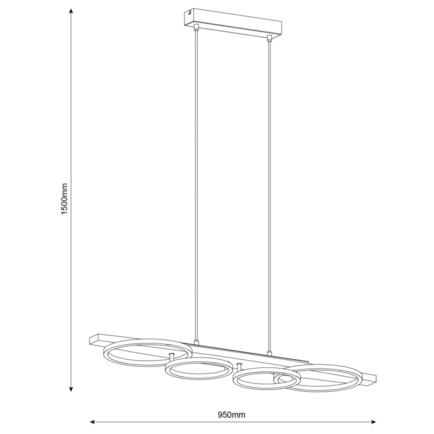 LED luster na sajli MELISA LED/35W/230V borovina