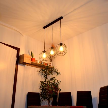 LED Luster na sajli MERCURE 3xE27/15W/230V