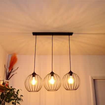LED Luster na sajli MERCURE 3xE27/15W/230V