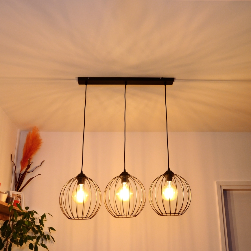 LED Luster na sajli MERCURE 3xE27/15W/230V