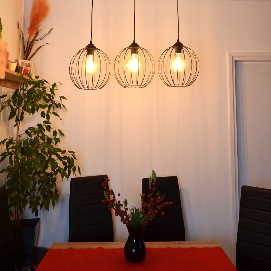 LED Luster na sajli MERCURE 3xE27/15W/230V