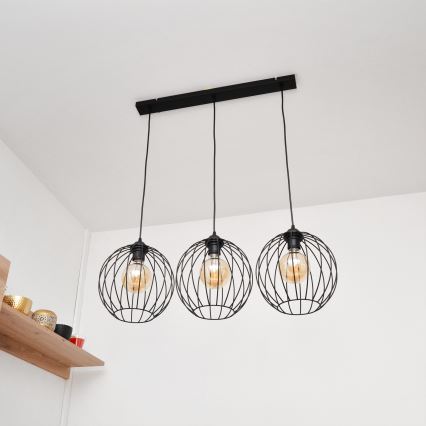 LED Luster na sajli MERCURE 3xE27/15W/230V