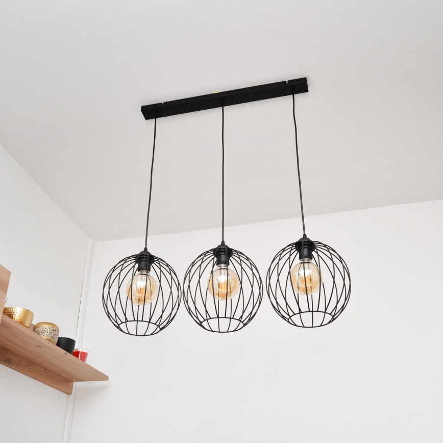 LED Luster na sajli MERCURE 3xE27/15W/230V