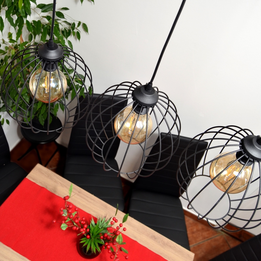 LED Luster na sajli MERCURE 3xE27/15W/230V