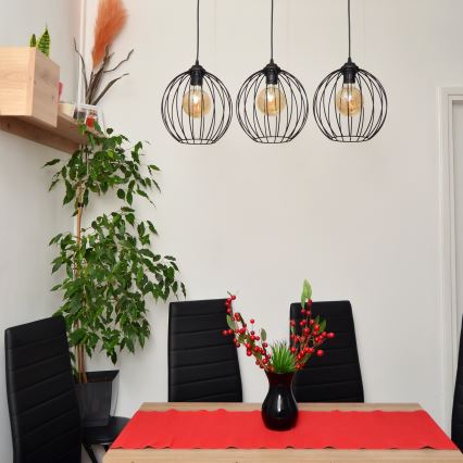 LED Luster na sajli MERCURE 3xE27/15W/230V