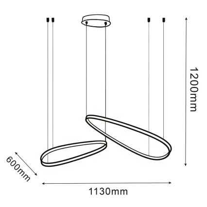 LED luster na sajli MICHELLE LED/48W/230V 4000K crna
