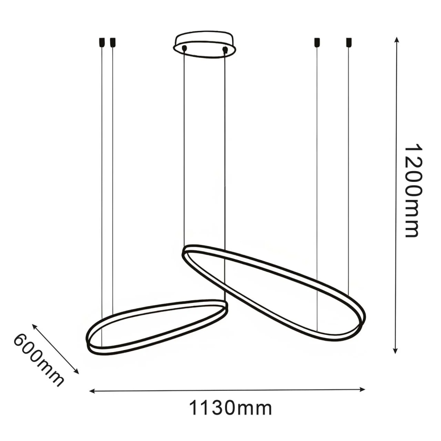 LED luster na sajli MICHELLE LED/48W/230V 4000K crna