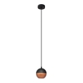 LED Luster na sajli MIDWAY 1xGU10/4,8W/230V crna/bakrena