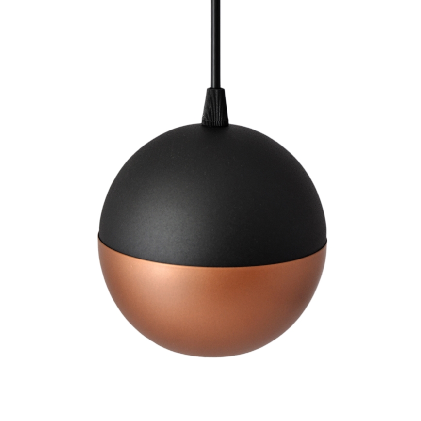 LED Luster na sajli MIDWAY 3xGU10/4,8W/230V crna/bakrena