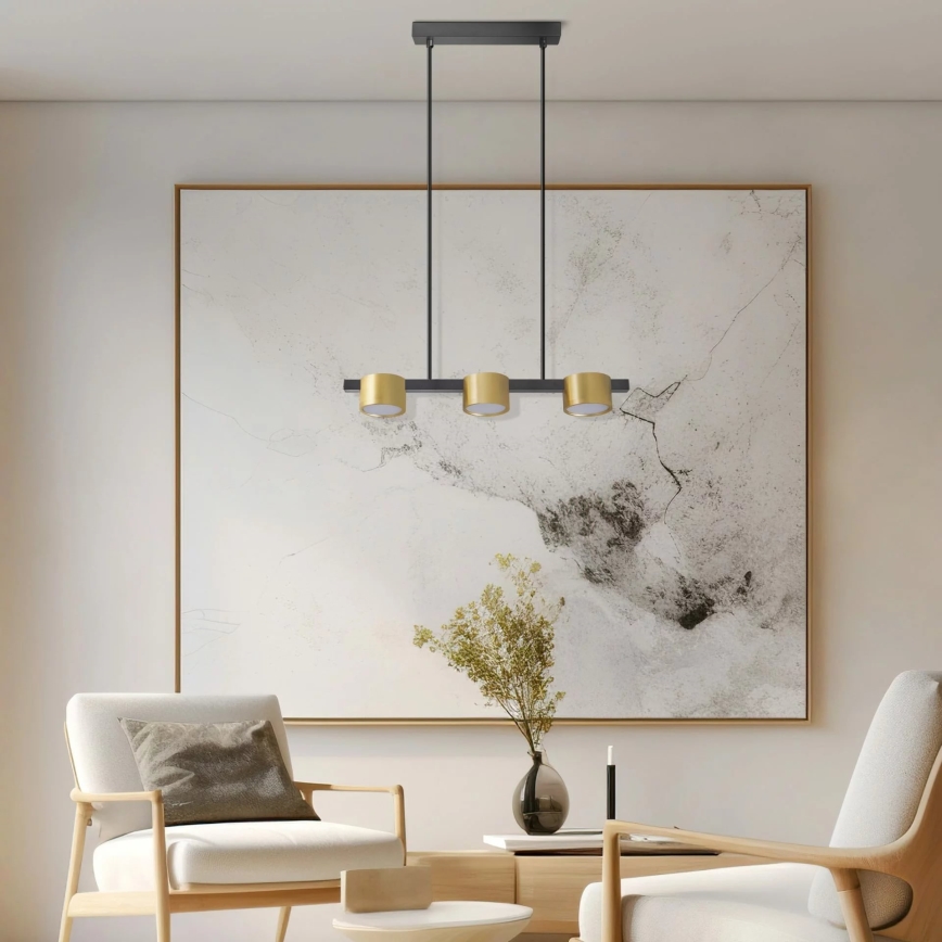 LED Luster na sajli MIRELLA 3xGX53/6W/230V zlatna/crna
