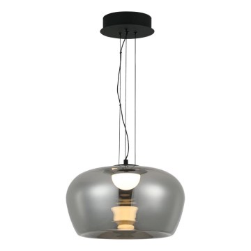 LED luster na sajli NADIA LED/20W/230V zadimljeno/crna