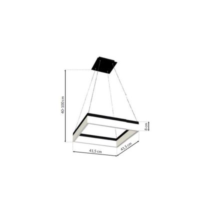 LED Luster na sajli NERO 1xLED/32W/230V