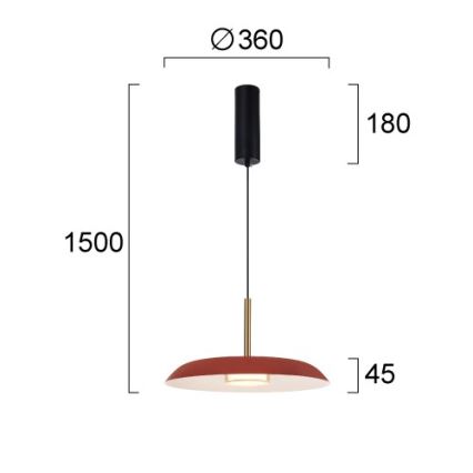 LED luster na sajli NUDO LED/11W/230V 3000/4000/6000K crvena